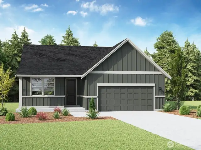 Rendering shows elevation of home but color and finishes may vary.