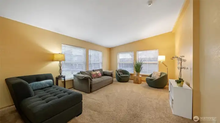 family room with tons of light