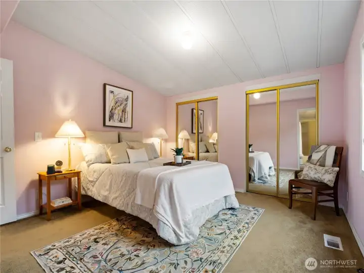 Two great mirrored closets in the primary bedroom holds your clothes and more.