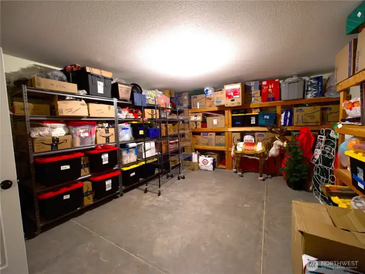 Downstairs storage room.