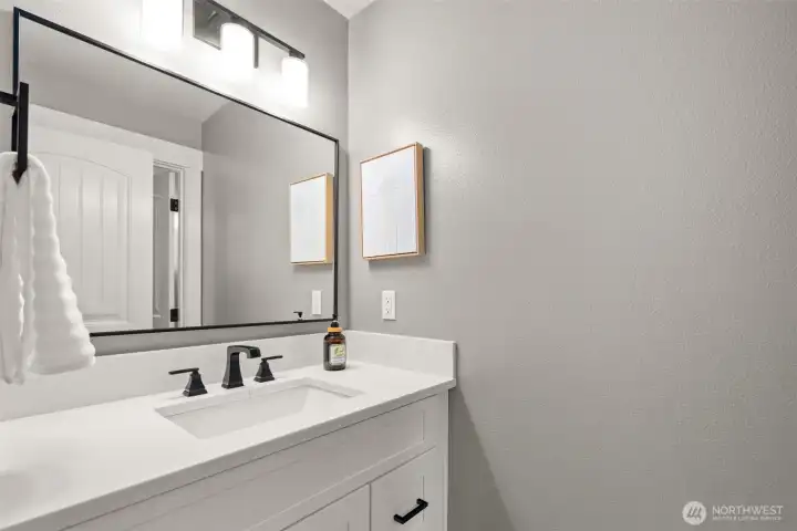 Downstairs guest bathroom with shower