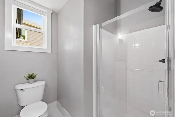 Versatile 3/4 bathroom on main floor
