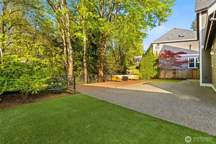 Easy to maintain backyard area