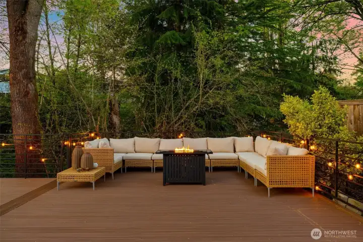 Relax and unwind on your private patio/deck while enjoying the soothing sounds of the creek behind.