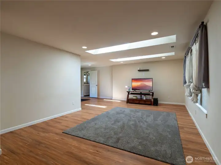 View of the spacious living room.