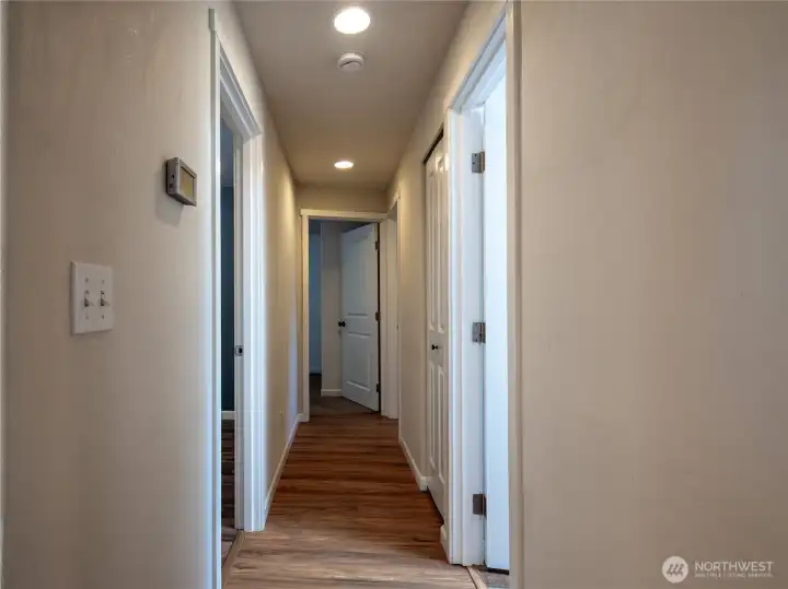 Hallway to the 3 spacious bedrooms.