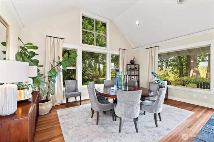 Spacious dining room perfect for hosting holidays and dinner parties.
