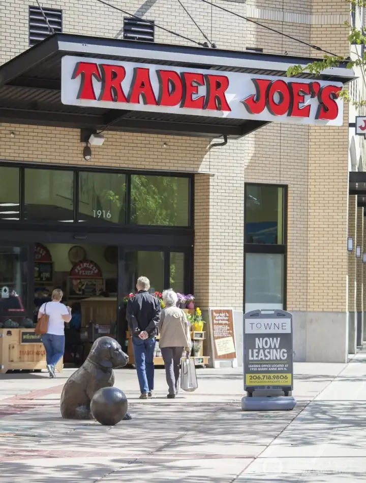 Trader Joe's places groceries and everyday essentials within easy reach, supporting a highly walkable urban lifestyle.