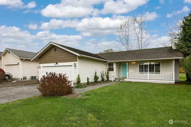 The front of the home is very inviting and has a useable front porch.