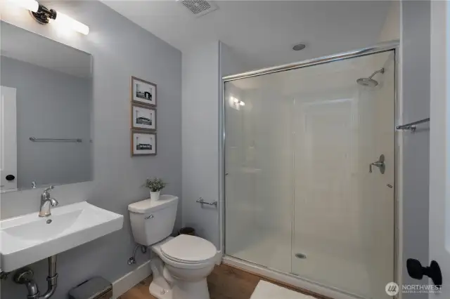 Inside the 3/4 bath on the second floor. Duel Glass showers.