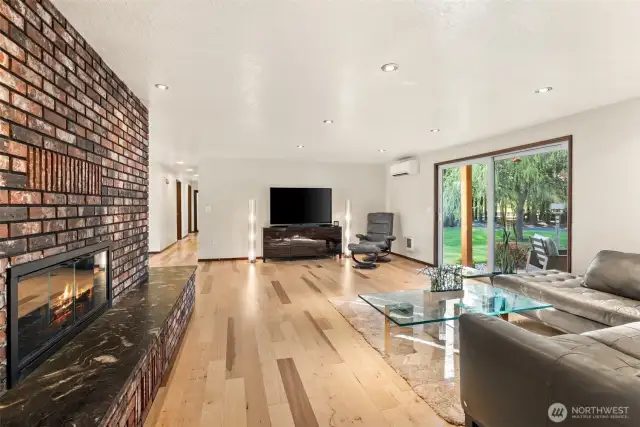 Great room leading to covered patio