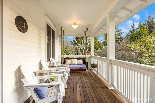 Spacious covered deck can be enjoyed all year-round!