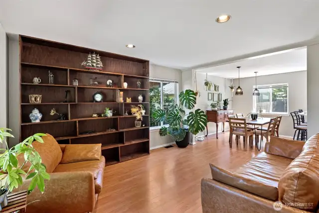 Living room opens to dining room.