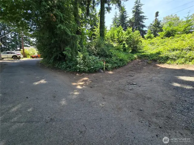 Park here and walk - possible location for garage under entry