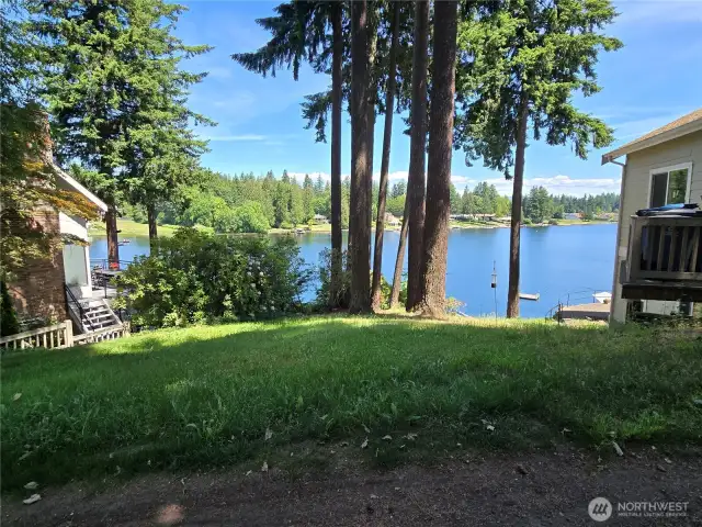 Across the street from the lake