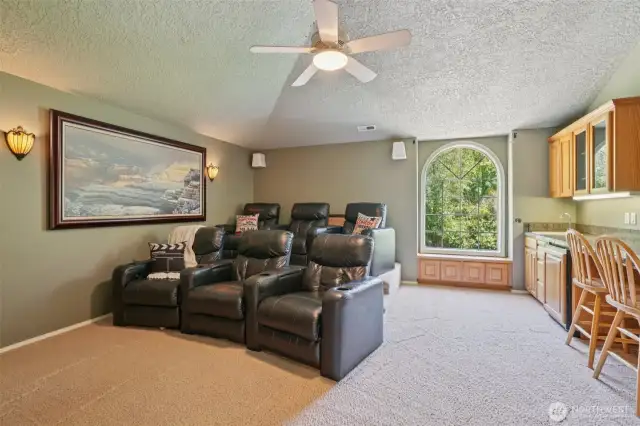 Home Theater w/  Wet Bar