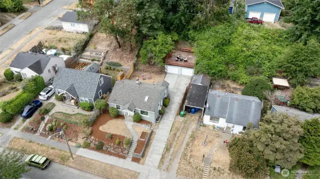 Another view of the property extending to the back alley. Endless possibilities for landscaping!