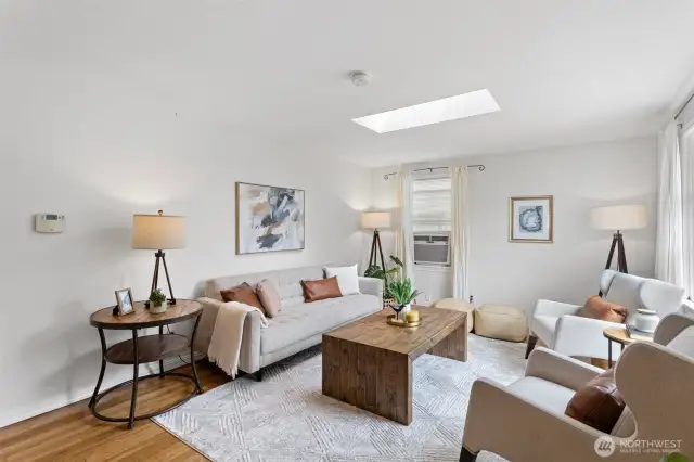 Use your imagination to furnish this extensive space for living and dining!