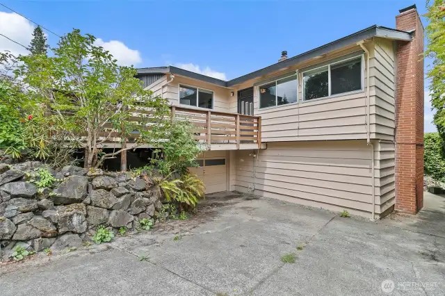 Home features 1 car garage with lots of storage plus great driveway and off street parking!