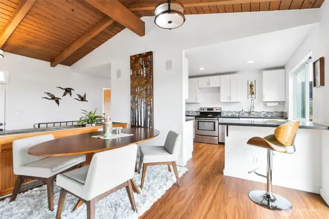 Dining room is great size and opens into the updated kitchen.