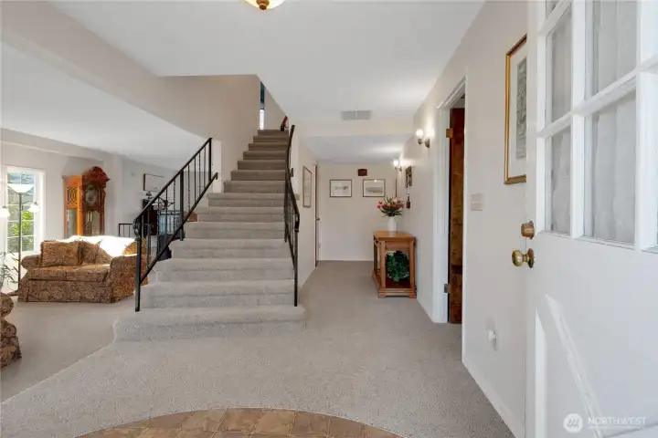 One of two stairways leading upstairs