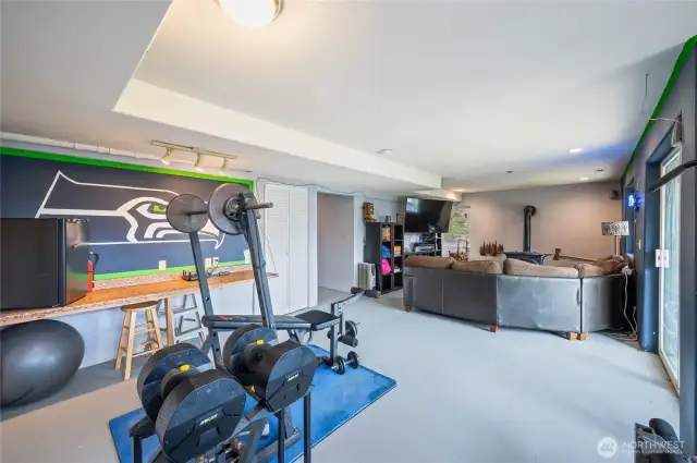 rec room in daylight basement