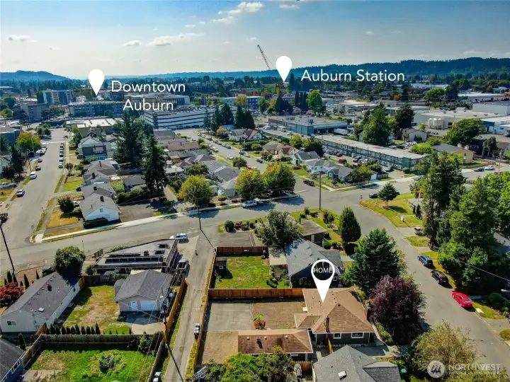 Downtown Auburn amenities and Auburn Station (Sounder Train) are about a half mile away