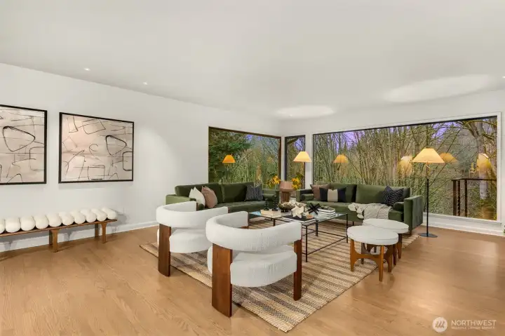 Grand living space, perfect for intimate gatherings or hosting large events.