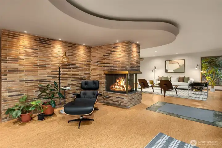 The space is large, offering different variations of shadow + depth, making the room feel alive as the day progresses.