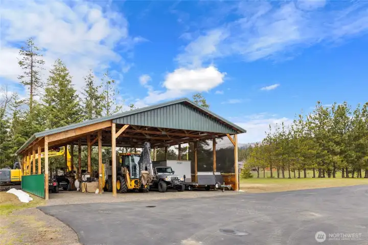 Huge 45'x44' carport for all of toys and or equipment.