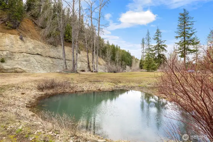 Private pond on property.