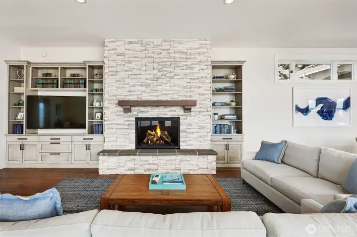 Gas fireplace for cozy nights.