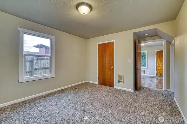 Bedroom with new carpet!