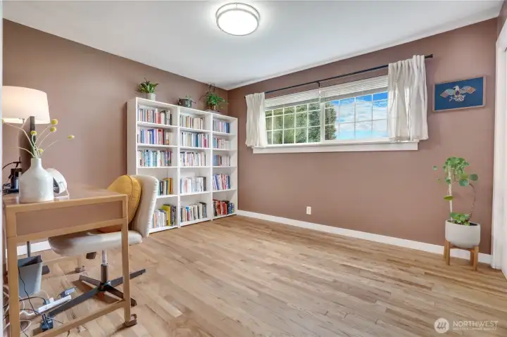 Currently used as a home office but could also serve as a guest or primary bedroom