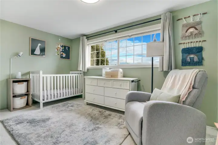 Second bedroom on the upper level adds to the home’s versatile floor plan