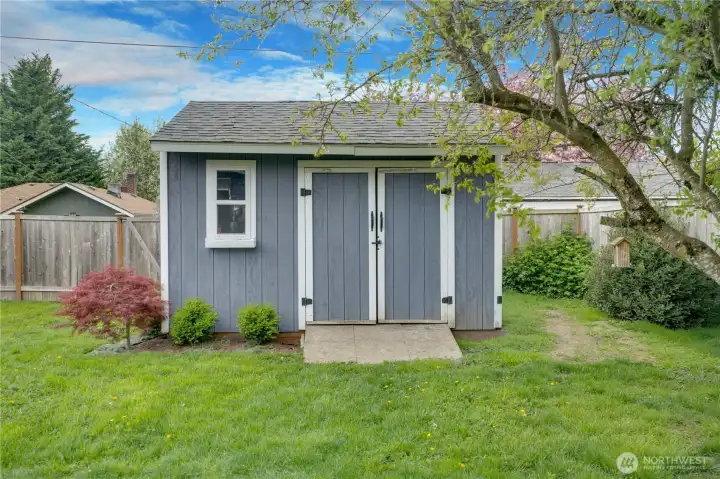 Enjoy added functionality with a newly added storage shed
