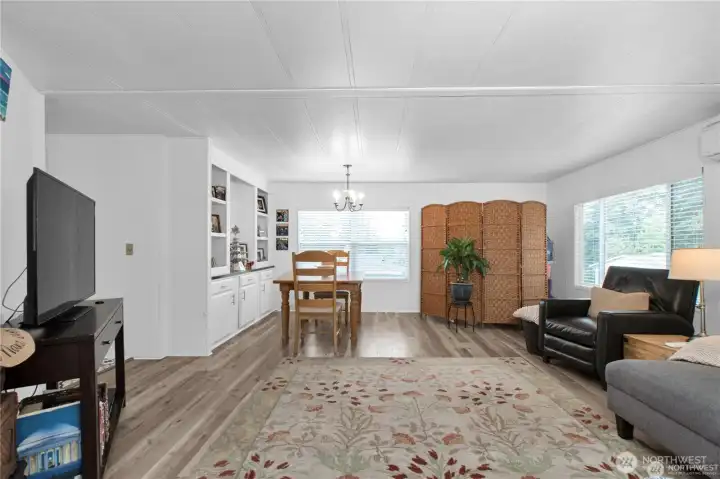 Relax at your dining room table and enjoy the peek a boo view of the sound