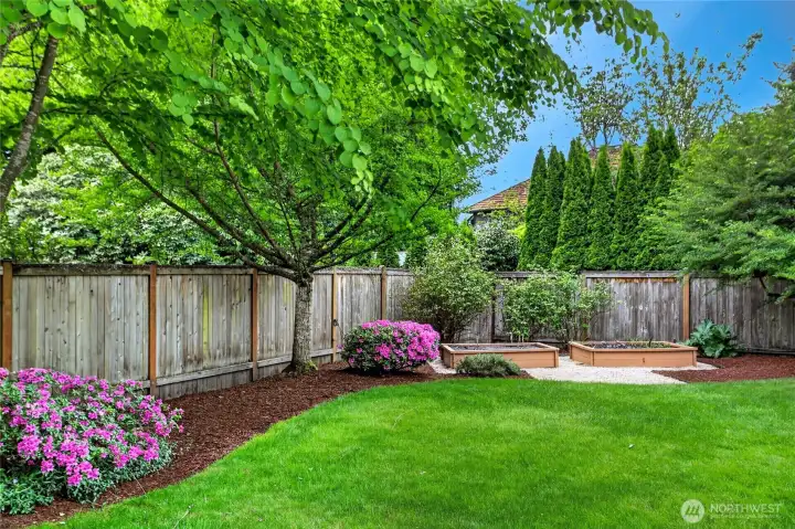 ...and landscaping; including raised garden beds.