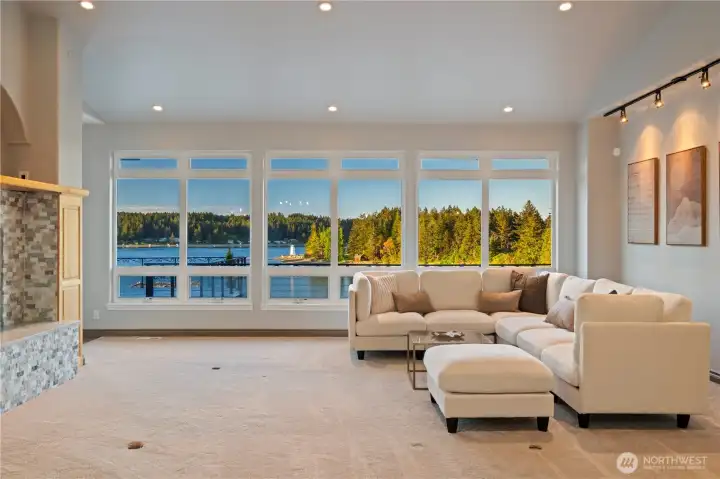 Step in and take in the picturesque view of Hale Passage and the lighthouse on Tanglewood Island.