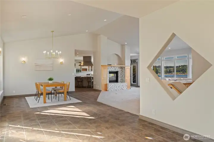 Open living and dining offers views from every angle.