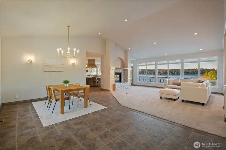 Vaulted ceilings, massive great room with a see through fireplace give this home a grand feeling.