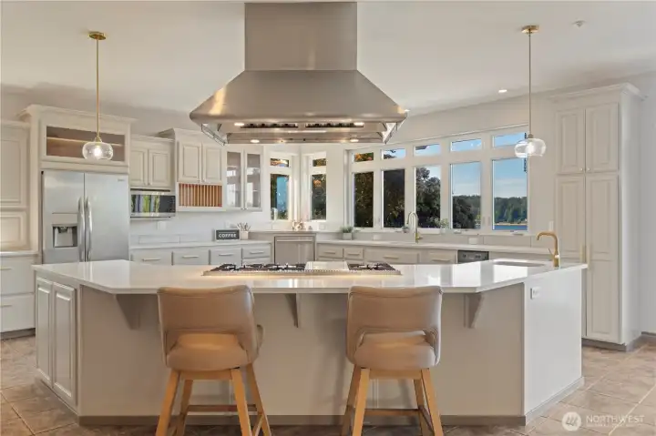 Massive kitchen that even the pickiest chef would love. Sink overlooks the breathtaking view.