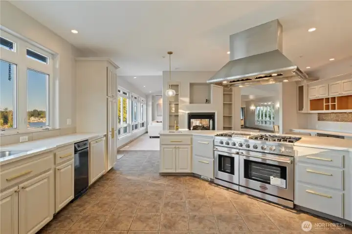 The kitchen opens to great room with just the right amount of separation.
