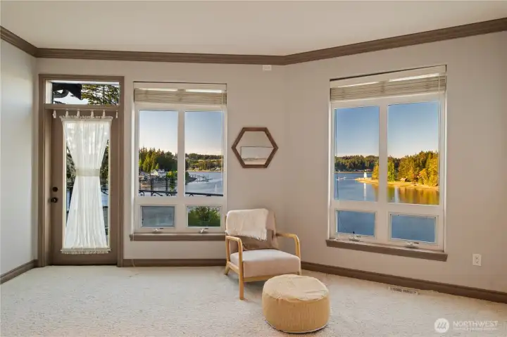 This breathtaking view speaks for itself. This is your view from the primary suite on the main floor.