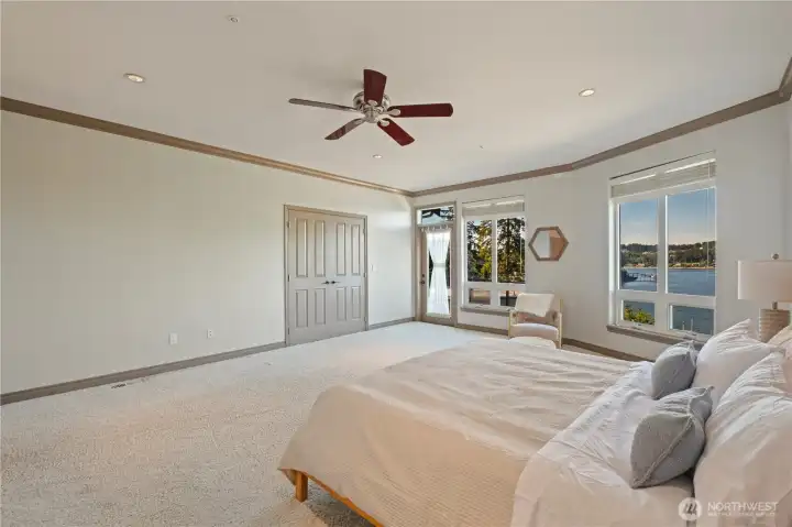 There are 3 closets in this spacious primary suite.