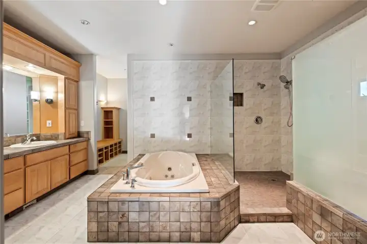 Primary suite bathroom.