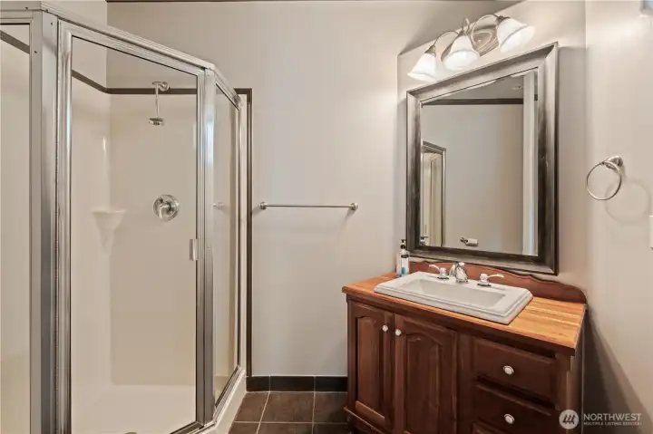 Main floor guest bath with shower.