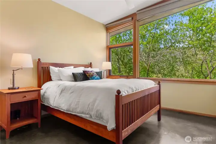 The suites have expansive views of the surrounding landscape and large closets with lots of built-in shelving. The suites have expansive views of the surrounding landscape and large closets with lots of built-in shelving.