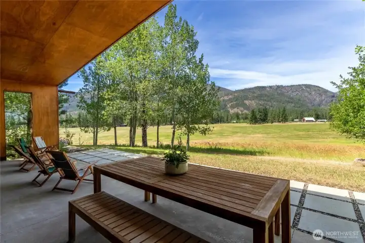 The outdoor terrace is large enough for outdoor dining or more intimate gatherings. The outdoor terrace is large enough for outdoor dining or more intimate gatherings.