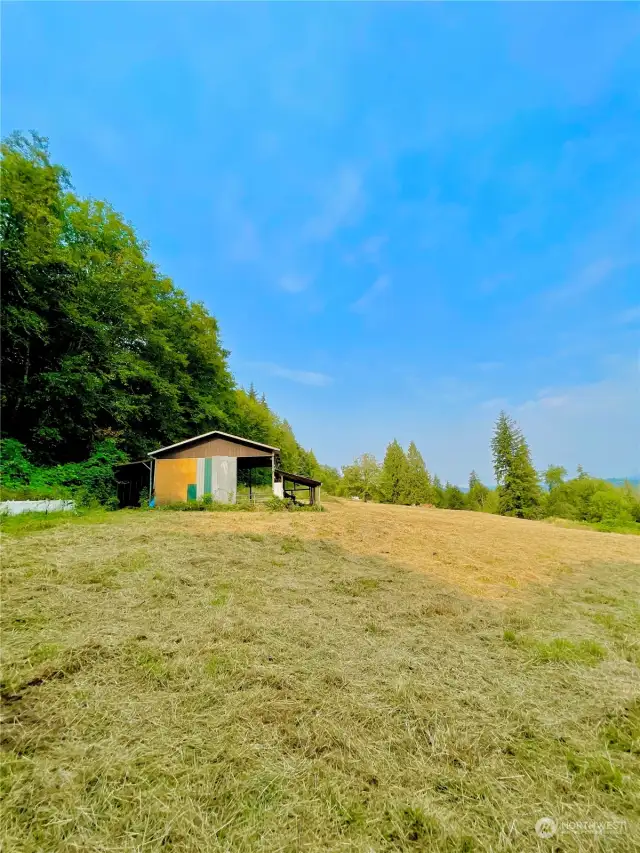 View of backside of barn/shed/storage